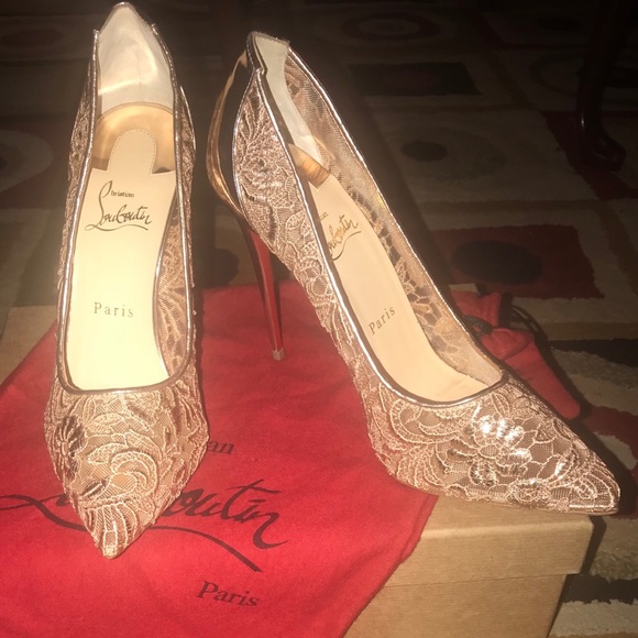 Christian Louboutin Shoes - Christian Louboutin Rose Gold follies